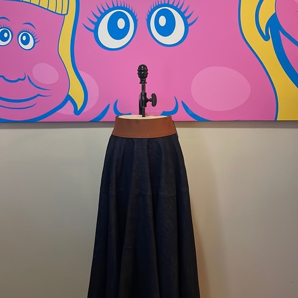 Marni Blue Cotton Denim Circle Skirt - Picture 1 of 12